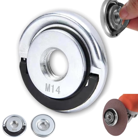 Angle Grinder Tool Flange Nut, Self Tightening Lock Nut for Angle Grinders, Portable Plate Chuck Nuts Metal, Quick Clamping Replacement Part for Angle Grinder Discs(1PC M14)