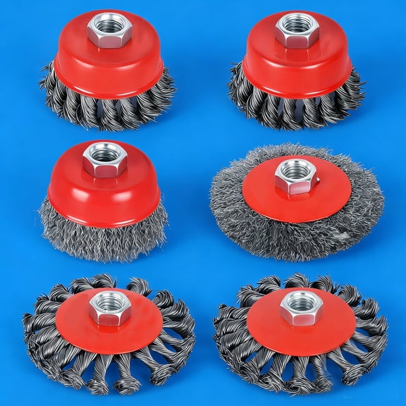 Angle Grinder Wire Wheel, Angle Grinder Attachments, Wire Wheel, Wheel for Angle Grinder, Knotted Coarse Crimped Wheels, Threaded Arbor