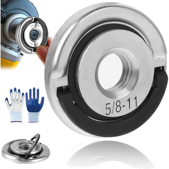Angle Grinding Tool Flange Count 5/8 ,M14 ,M10Thread Angle Grinder Flange Nut, Angle Grinding Tool Flange Locking Nut, Portable Locking Plate Chuck Angle Grinder, Quick Clamping Nut( 5/8-11)