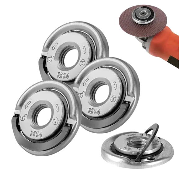Angle Grinding Tool Flange Nut M14, Tool-Free Quick Release Locking Nut, Heavy Duty Anti-Loosening Grinder Disc Nut for Cutting & Grinding Wheels