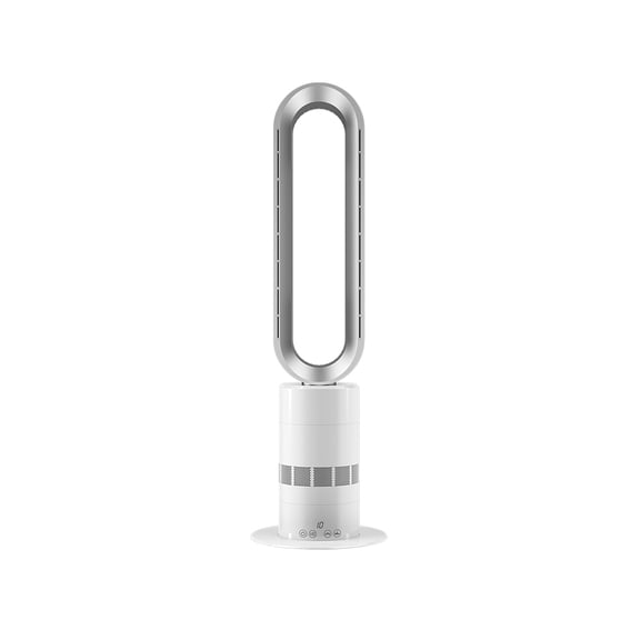 Angle Hot + Cool Bladeless Fan & Heater W Base With REMOTE White Oscillating