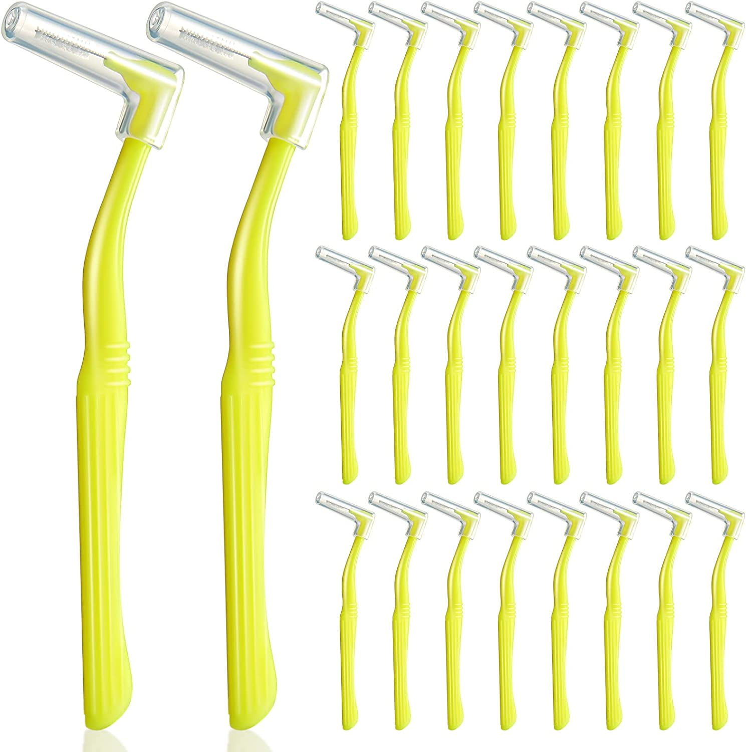 Angle Interdental Brushes Small L Shaped Dental Brushes Yellow