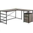 thumbnail image 1 of Angle Iron L-Shaped Computer Desk with Storage in Gray Wash, 1 of 8