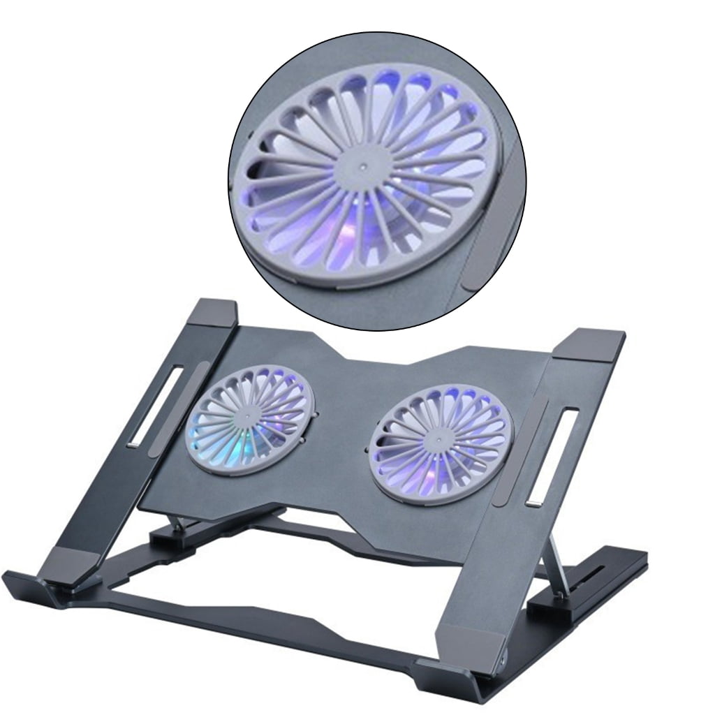 Angle Notebook Support With Integrated Cooling Fan LED Lighting Bracket