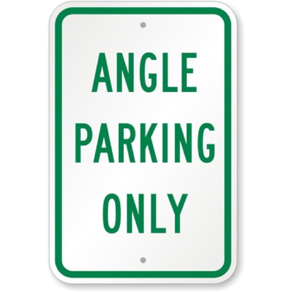 Angle Parking Only Aluminum Weatherproof 8" x 12" Sign p00452