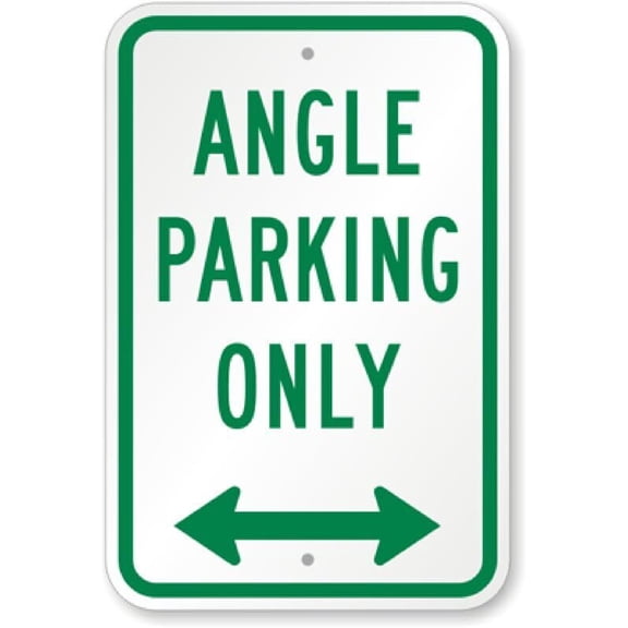 Angle Parking Only Arrow Weatherproof Metal Sign Size: 16 x 12 Inch