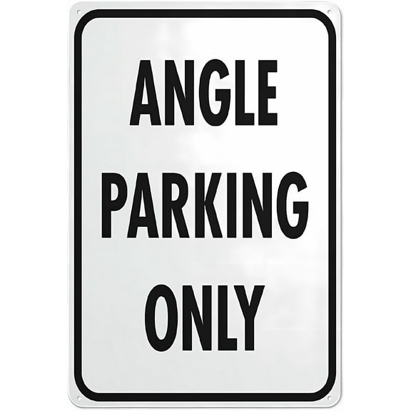 Angle Parking Only Sign 12 x 8 Inches - UV Printed Aluminum, Weatherproof Security Sign, Indoor Outdoor Home, Business, Parking Lot