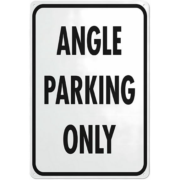 Angle Parking Only Sign 12 x 8 Inches - UV Printed Aluminum, Weatherproof Security Sign, Indoor Outdoor Home, Business, Parking Lot