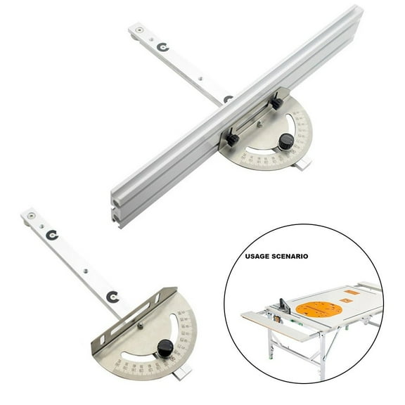 Angle Pusher And Guide Rail Set With Track Stopper For Woodworking Table Saw Adjustable Angle Ruler And Backer D Smile Home