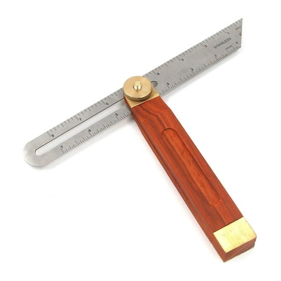 Angle Rulers Gauges Tri Square Sliding T-Bevel with Wooden Handle Level Measuring Tool Wooden ,Water-Proof & Dust Resistant