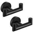 thumbnail image 1 of Angle Simple Double Towel Hook, Stainless Steel Bathroom Hand Towel Holder, Coat Hook for Wall, Matte Black, 1 of 9