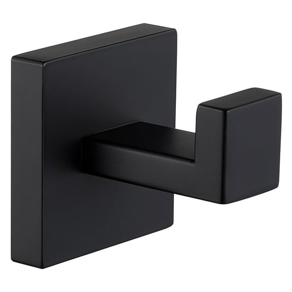 Angle Simple Towel Hook Matte Black, SUS 304 Stainless Steel Coat Robe Hook, Bathroom Hand Towel Hanger for Wall
