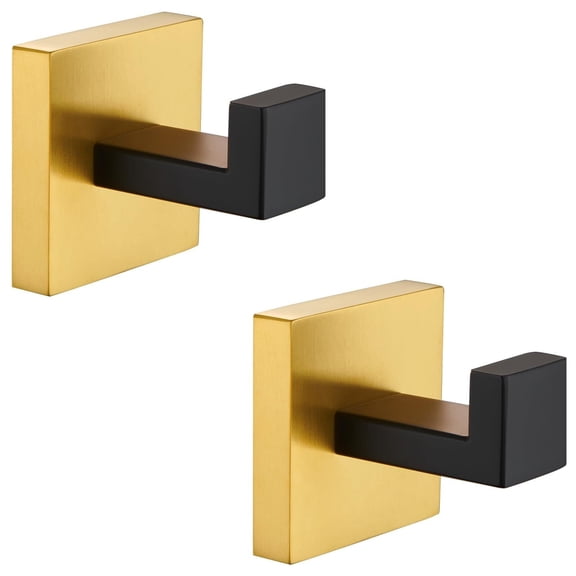 Angle Simple Towel Hook Matte Black, SUS 304 Stainless Steel Coat Robe Hook, Bathroom Hand Towel Hanger for Wall