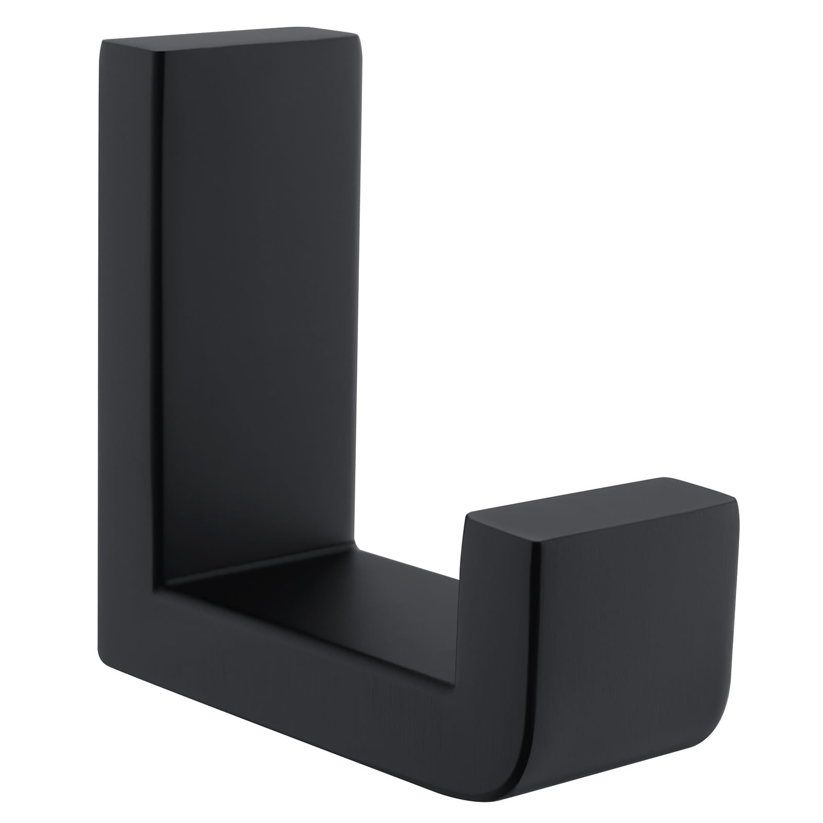 Matte Black Stainless Steel L-Shaped Bathroom Robe Hook