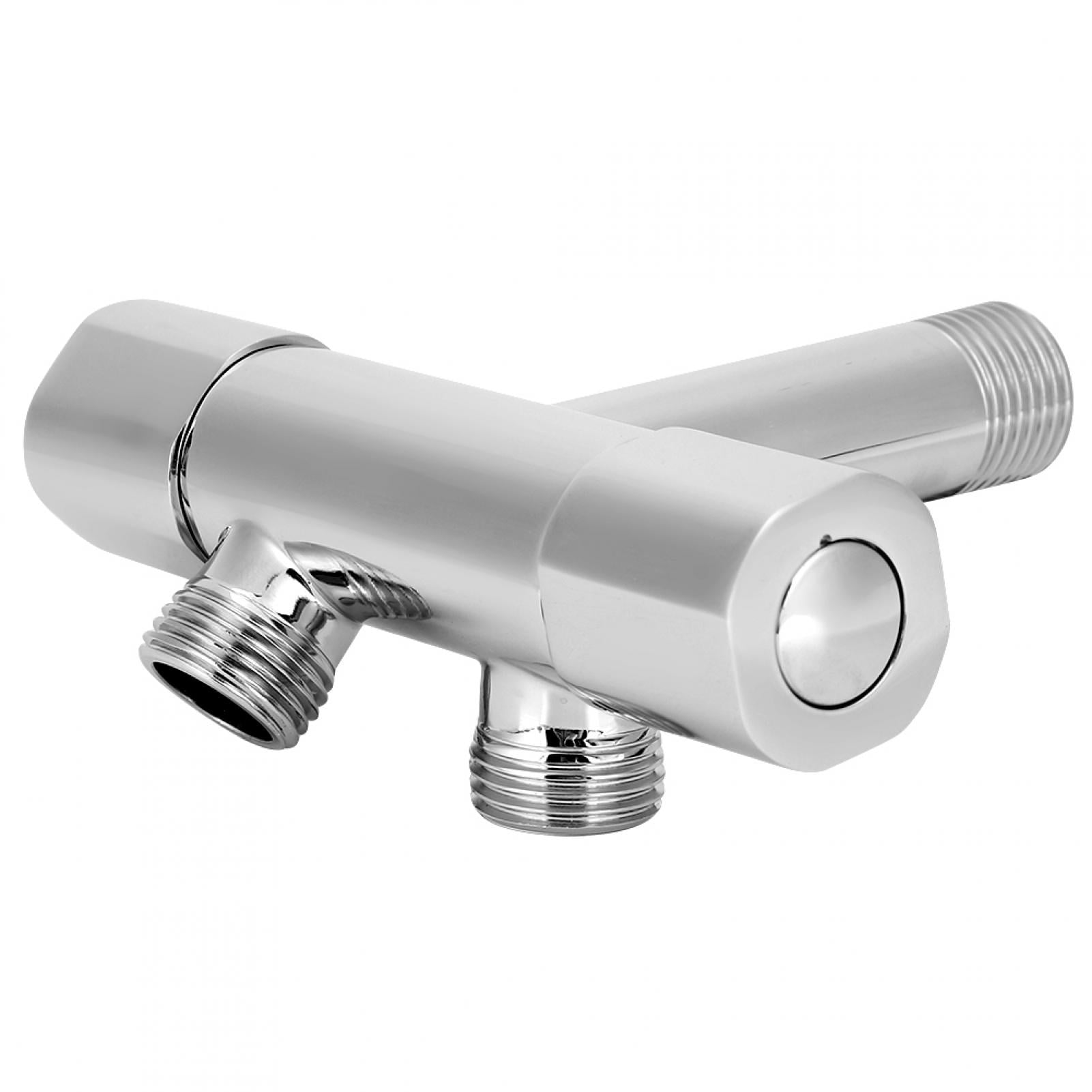 Angle Stop Valve, 1/2in Thread 1 Inlet 2 Outlet, ThreeWay Brass Angle