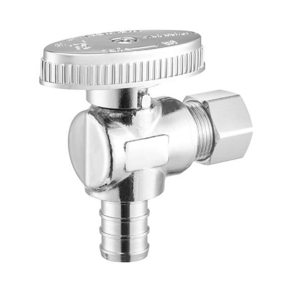 Angle Stop Valve 10-Pack, 1/2" PEX x 3/8" OD Compression, 1/4 Turn Brass Shut Off Valve for Plumbing, Bathroom, Kitchen, Toilet, Shower - Water Control