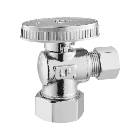 Angle Stop Valve 10-Pack, 1/4 Turn Water Shut Off 1/2" x 3/8", Compression Inlet/Outlet, Bathroom Kitchen Plumbing Repair