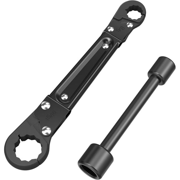 Angle Stop Wrench Kit for Professional Plumbers Compression Nut Installation and Removal Tool Set Black