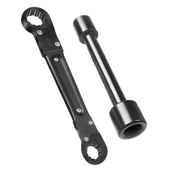 Angle Stop Wrench with Double Head for Plumbing Repair, 15/16" and 5/8" Adjustable Socket Wrench for Faucet, Pipe and Auto Tire