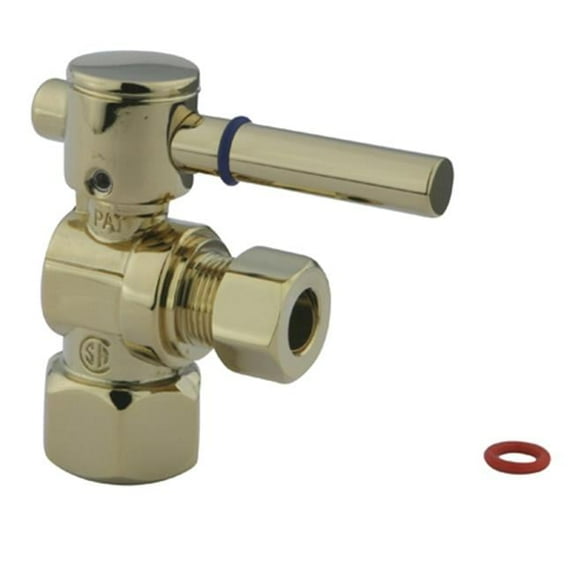 Angle Stop with .5 in. IPS x .37 in. OD Compression - Polished Brass
