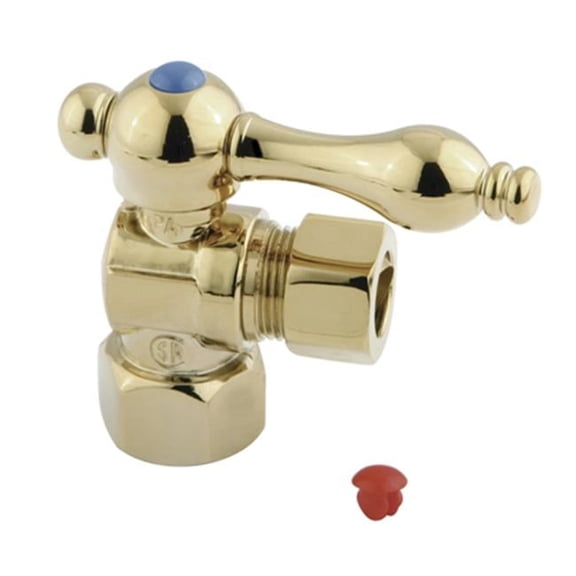 Angle Stop with .5 in. IPS x .5 in. OD Compression - Polished Brass