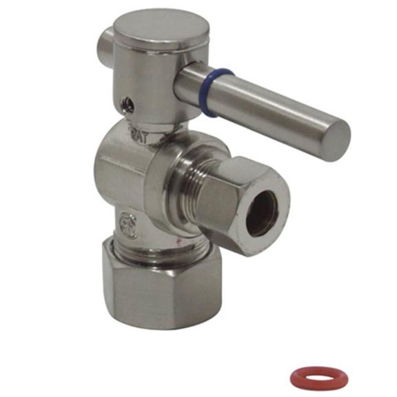 Angle Stop with .62 in. OD Compression x .37 in. OD Compression - Satin Nickel