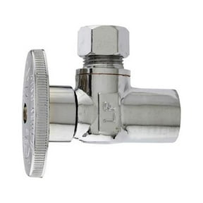 Master Plumber MP2780PCLF Angle Supply Stop Valve, 1/4 Turn, Chrome, 1/2-In. Copper Sweat x 3/8-In. O.D. Co - Quantity 1