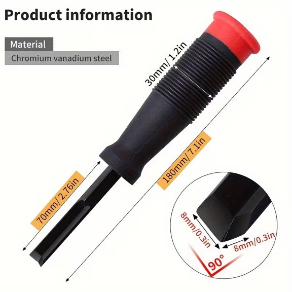 Angle Taper CR-V 90° Right Angle Woodworking Chisel  7 Inch Precision Tool for Accurate Cutting and Joinery