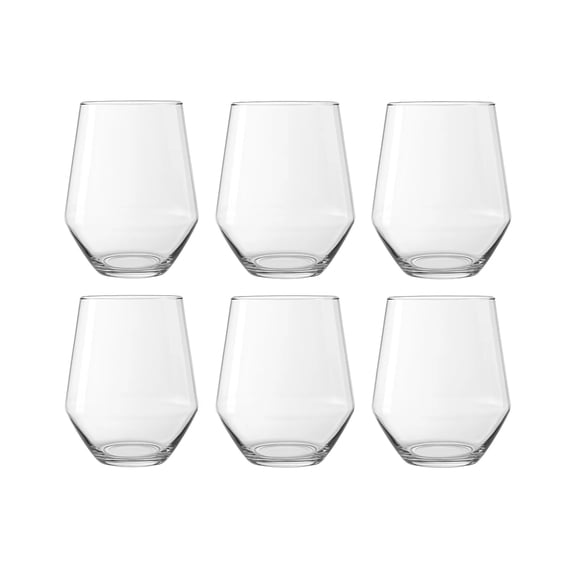 Angle Tritan ReNew Stemless Wine Glass - Clear - Set of 6