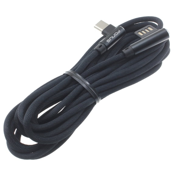 Angle USB Cable for TCL 50 LE/XE 5G/XL 5G/60/60R/K32 5G - 10ft Type-C Charger Cord USB-C Power Wire Sync 90 Degree