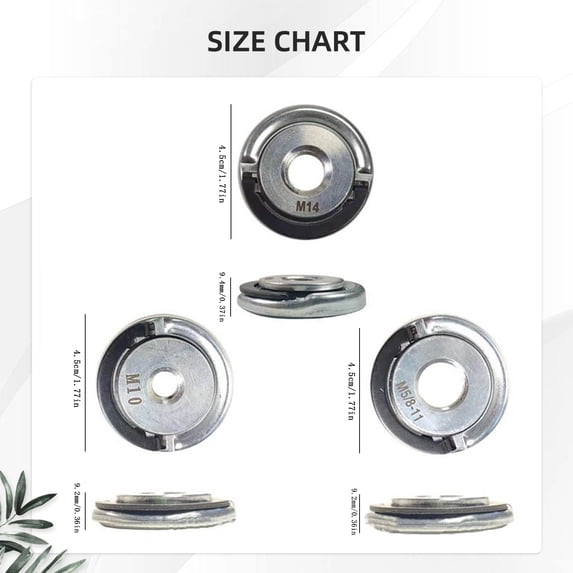 Angle grinder flange nut quick clamping locking plate