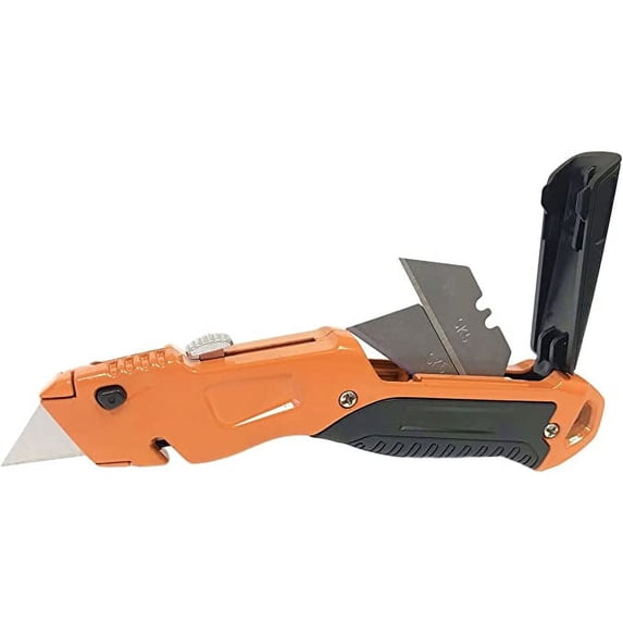 Angled Box Cutter and Safety Rope Cutter (Retractable Blade)