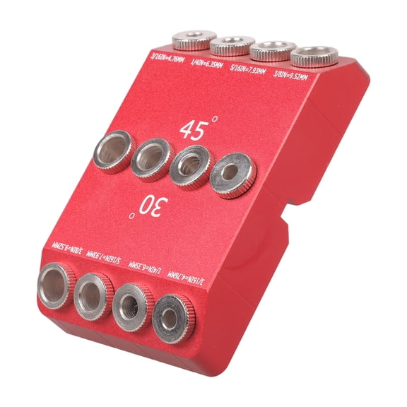 Angled Drill Guide Jigs for Straight Hole 30°/45°/90° Angled Hole Aluminium Pocket Holes Drilling Block Attachment Tool