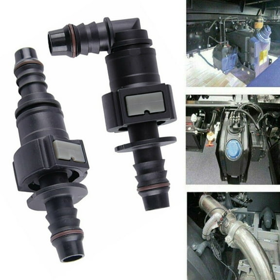 Angled Fuel Line PUSH Quick Release Coupler Connector Car Boat Bike Van 8mm I.D