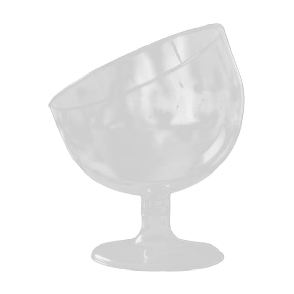 Angled Glass Dessert Bowl Slanted Trifle Serving Cup Modern Parfait Display Dish Party Table Centerpiece 3.93 Inches Clear
