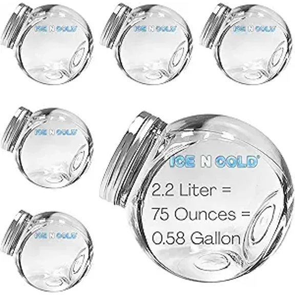 Angled Glass Jar with Stainless Steel Lid | Multi-Use Storage Container | ICE N COLD (6, 2.2L - 75oz)