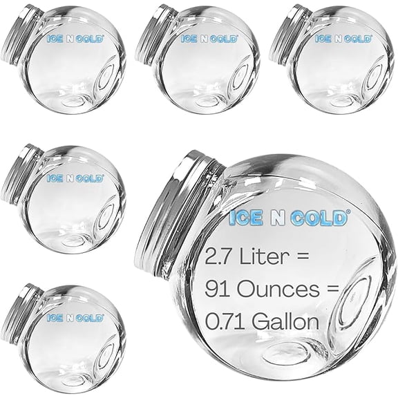 Angled Glass Jar with Stainless Steel Lid | Multi-Use Storage Container | ICE N COLD (6, 2.7L - 90 oz)