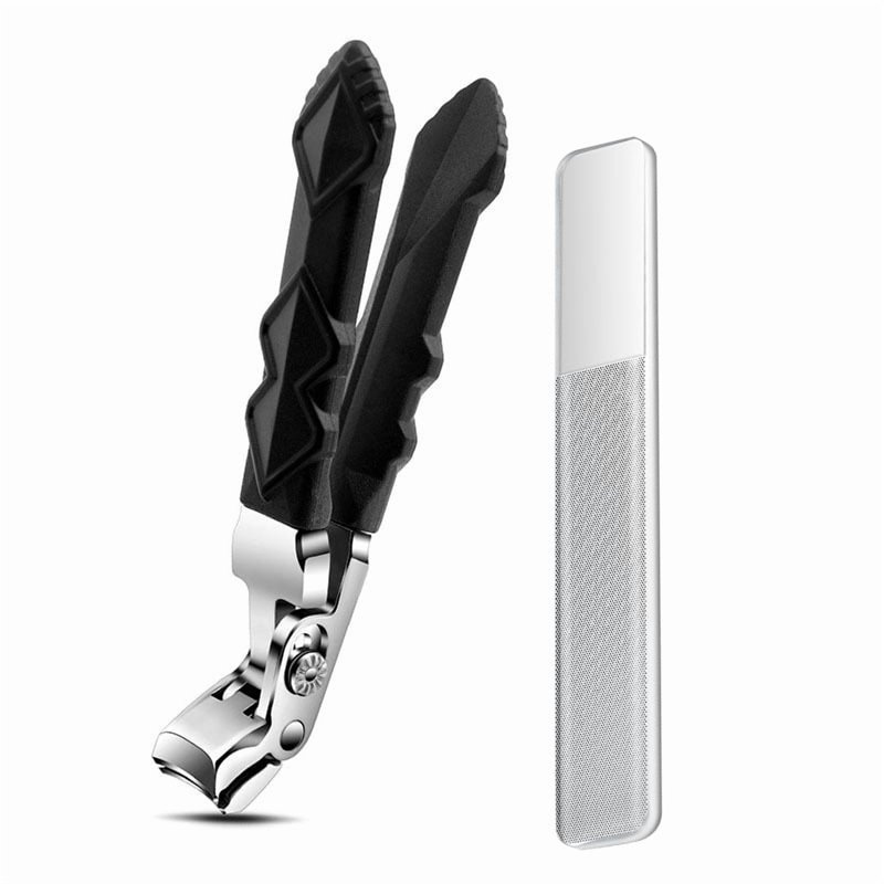 JAYWAYNE Long Handled Toe Nail Clippers Nail Clippers with Sharp Curved Blade Nail Cutter for Adults with Thick Nails Non Slip Handle for Home Salon Self Grooming (34g 9.7cm)