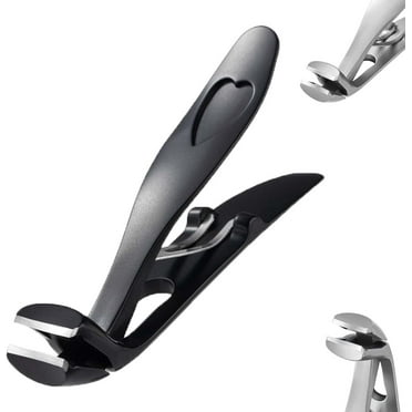 Angled Head Nail Clippers for Seniors - Ergonomic Toenail Clipper for Thick Nails, Premium Steel Nail Cutter Trimmer with Catcher for Men and Women Adult, Clearance