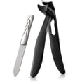 thumbnail image 1 of Angled Head Nail Clippers for Seniors - Ergonomic Toenail Clipper for Thick Nails, Premium Steel Nail Cutter Trimmer with Catcher for Men and Women - Black, 1 of 16