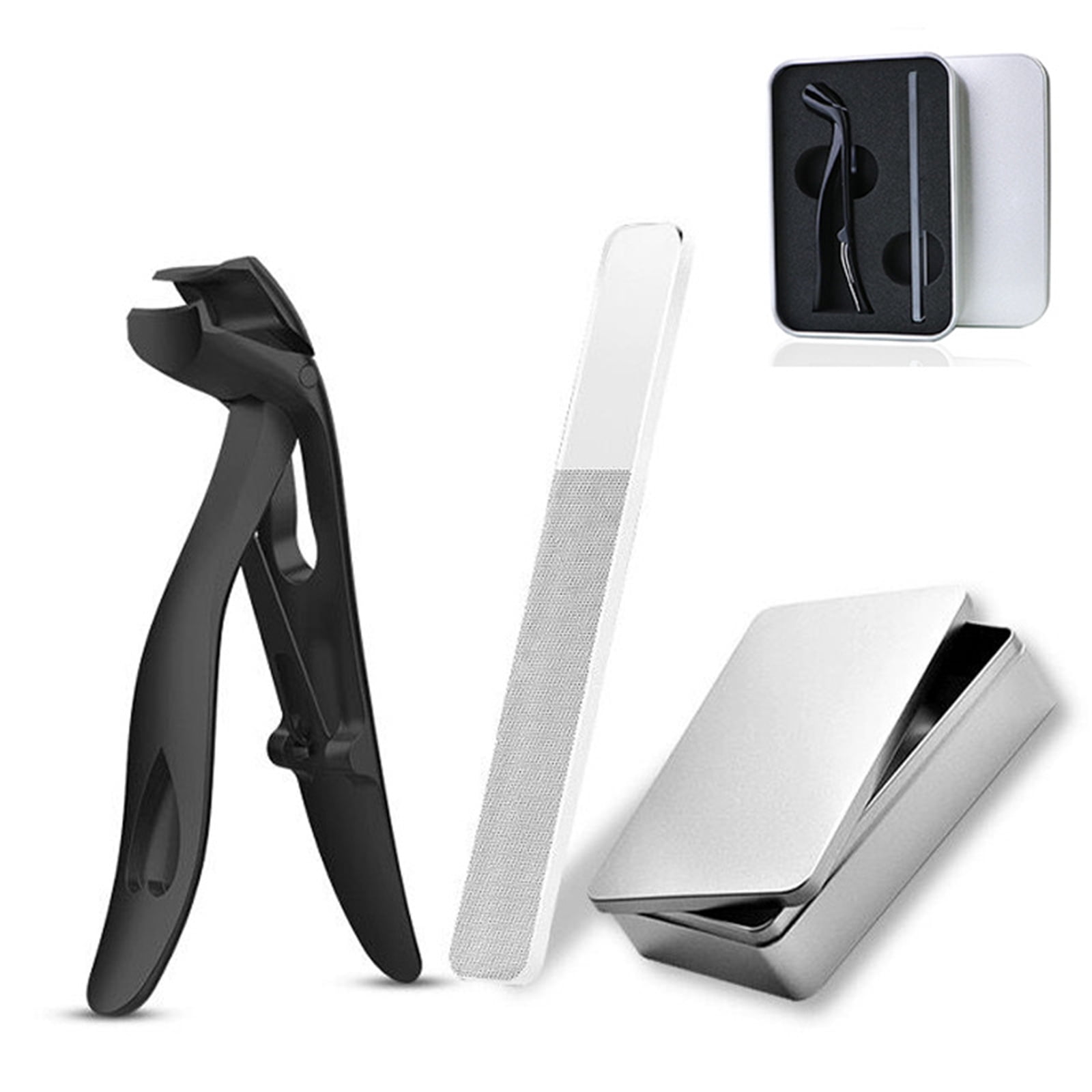Angled Head Nails Cutter Stainless Steel Toenail Cutter with Nails File ...