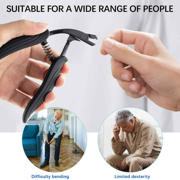 Angled Head Toe Nail Clippers for Thick Nails for Seniors, Straight Toenail Clippers with Catcher, Heavy Duty Large Toenail Clippers with Ergonomic Long ABS Handled