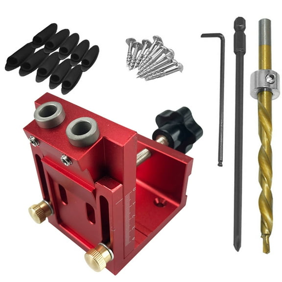 1 Set Pocket Hole Jig Double 15 Degrees Portable Drill Guide Wood Working Tool