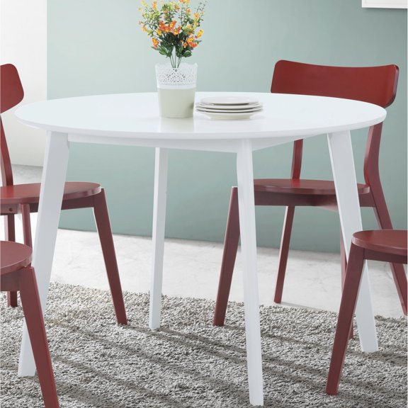 Angled Legs Round Wood Table - Provides an Elegant Look