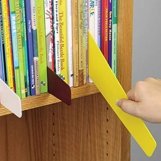 60 Pcs Library Book Dividers with Stickers 4 x 12 Inch Library Shelf Marker  Assorted Color Comic Book Markers Plastic Dividers to Organize School