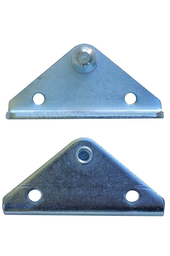 Angled Lift Support Bracket Inside Mount - Zinc Plated 10 Gauge Steel - 10mm Ball Stud - Gas Shock Mounting - Lid Strut Prop Spring Mount