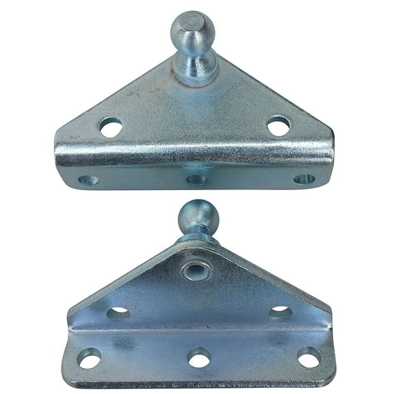 Angled Lift Support Bracket Outside Mount - Zinc Plated 10 Gauge Steel - 10mm Ball Stud - Gas Shock Mounting - Lid Strut Prop Spring Mount