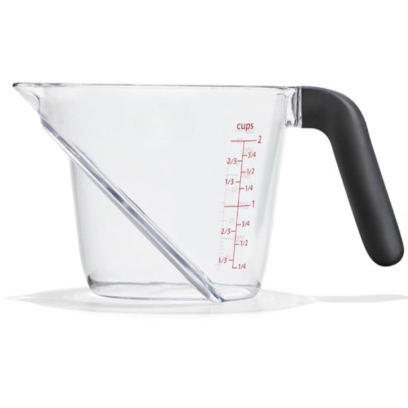 Angled Measuring Cup 1 Cup Capacity, Easy View Angled Surface Measuring Cup, Food Safe Plastic for Kitchen Cooking & Baking