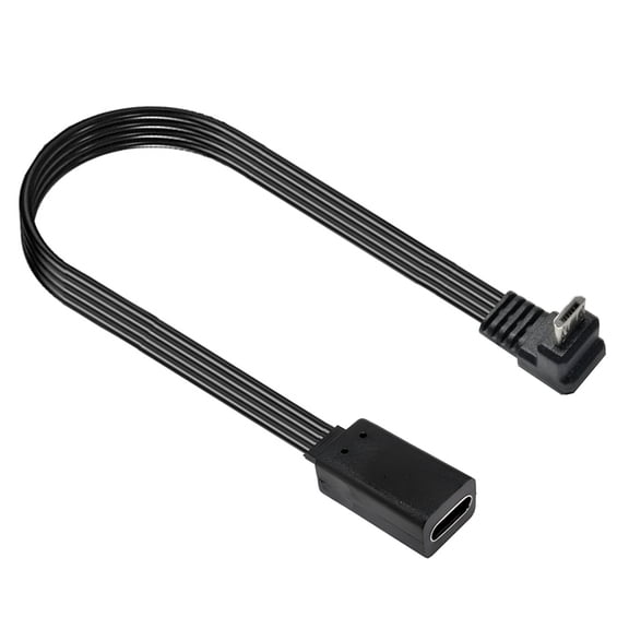 Angled Microed USB Male To USB C Female Adapter Cable 480Mbps Data Transfer 10W Power for Camera Toy Lamp Gadgets