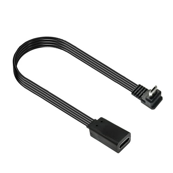Angled Microed USB Male To USB C Female Adapter Cable 480Mbps Data Transfer 10W Power for Camera Toy Lamp Gadgets